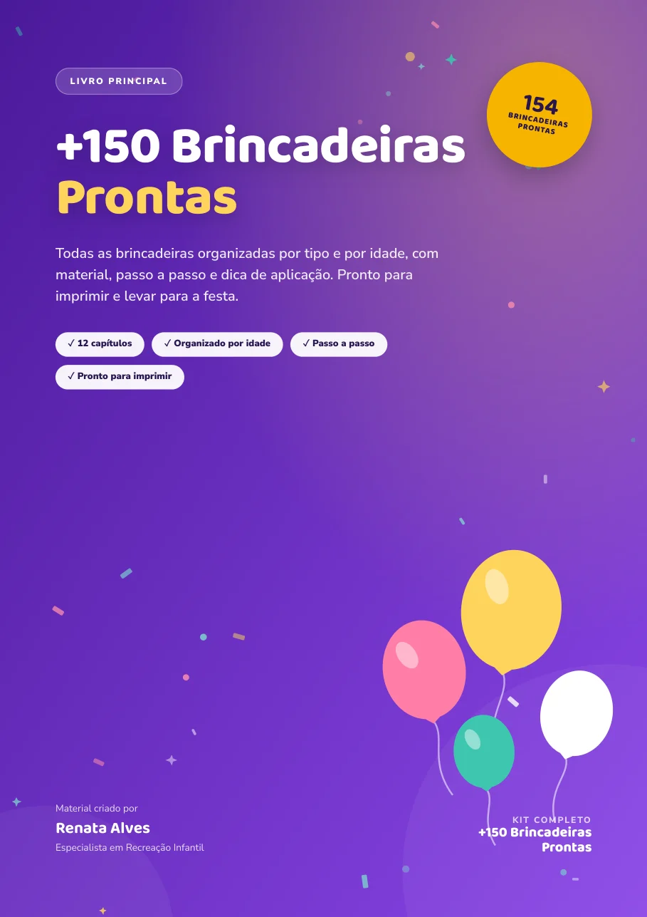 Capa do livro +150 Brincadeiras Prontas